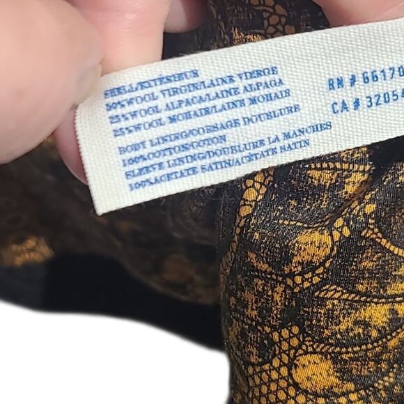 Anthropologie Leifsdottir Wool Peacoat Black Size 4 - Picture 6 of 6